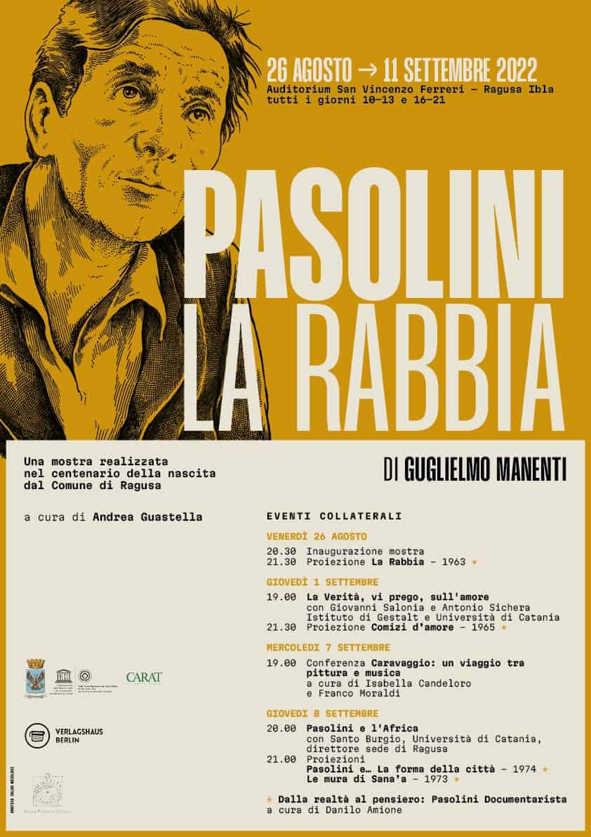 Mostra di Guglielmo Manenti “Pasolini. La rabbia” –  dal 26 agosto all’11 settembre 2022