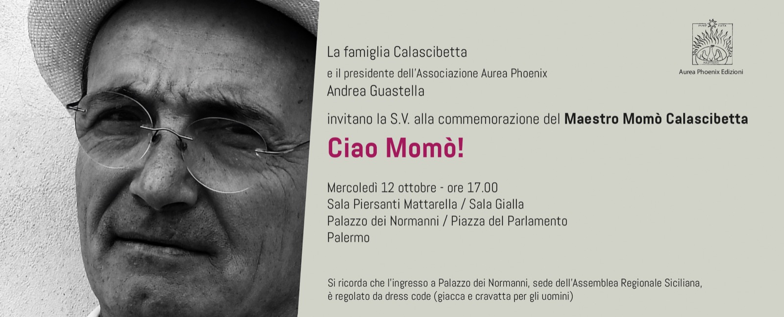 “Ciao Momò!” – Commemorazione del Maestro Momò Calascibetta – mercoledì 12 ottobre 2022