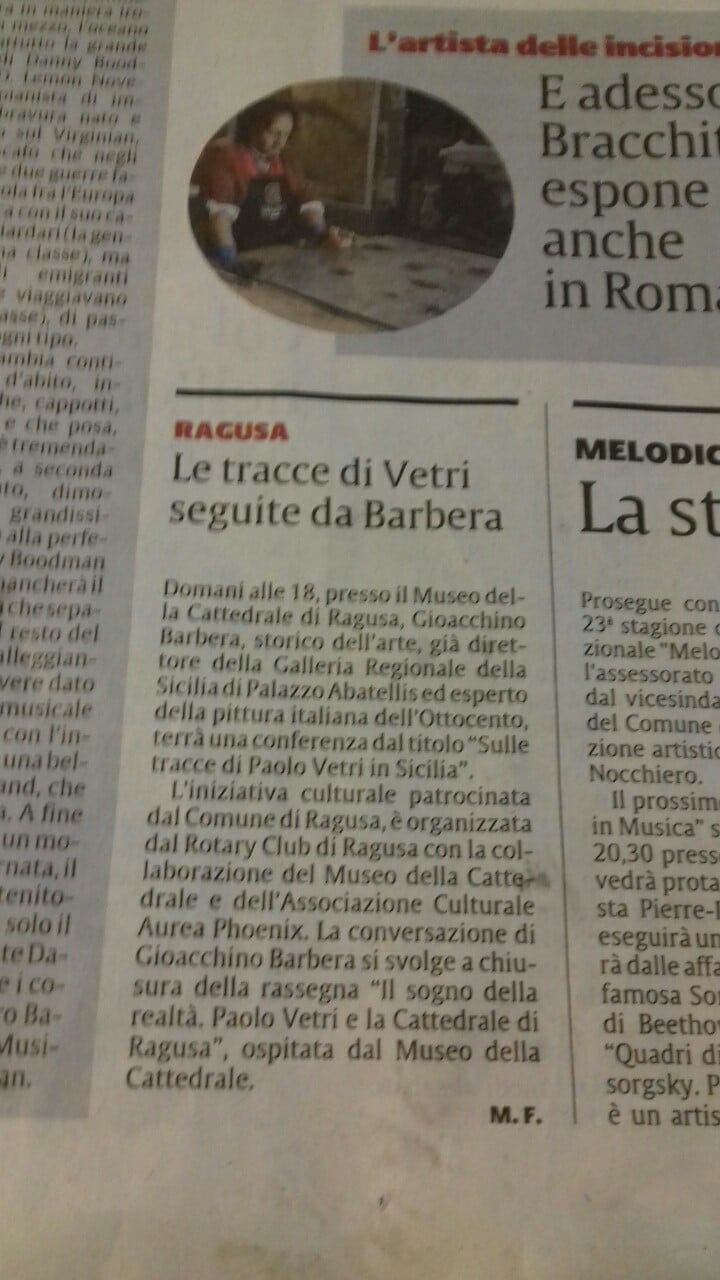 Le tracce di Vetri seguite da Barbera